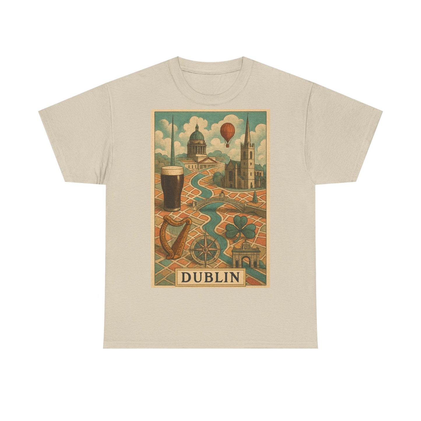 Adult Unisex Surreal Vintage Dublin Graphic Tee
