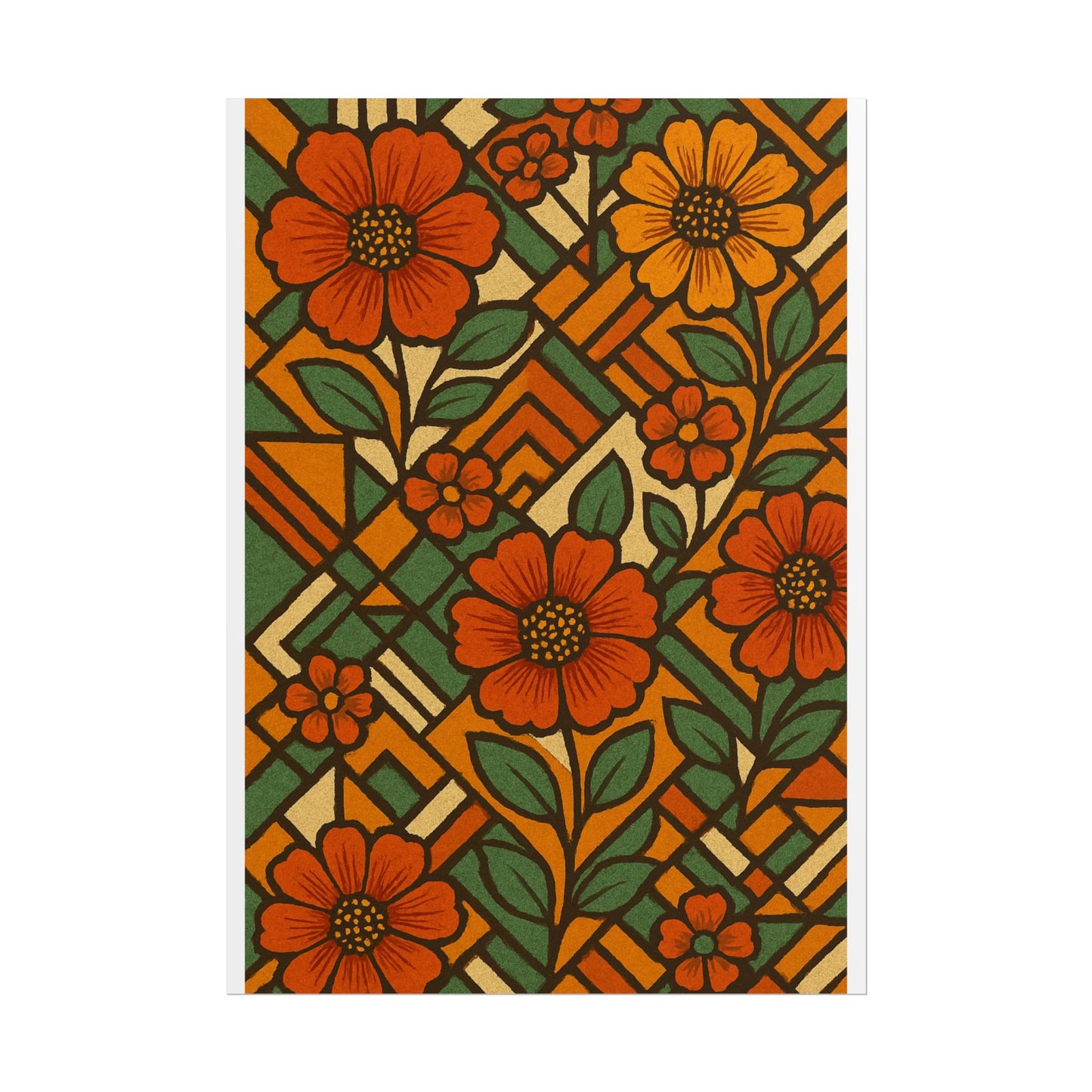 Geometrical Floral Print - Perfect For Home