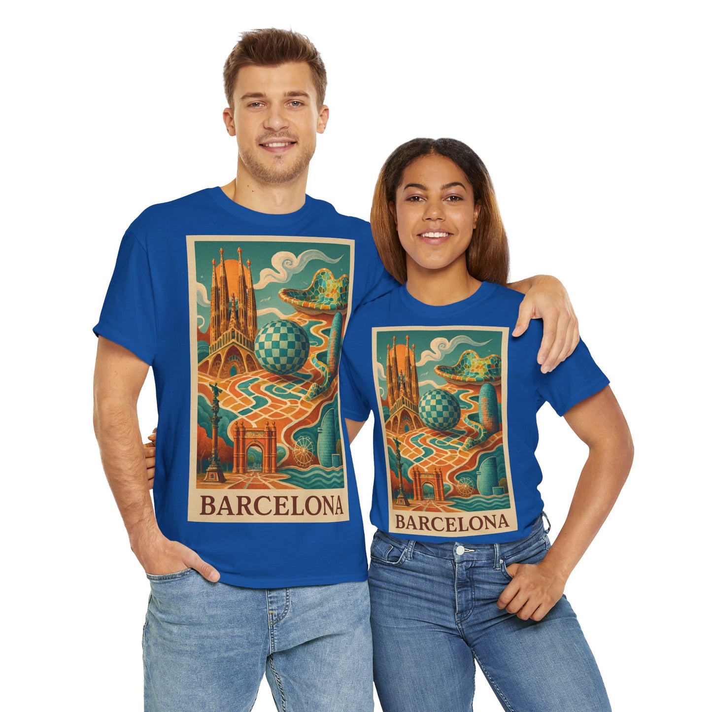 Adult Unisex Vintage Surreal Barcelona Graphic Tee