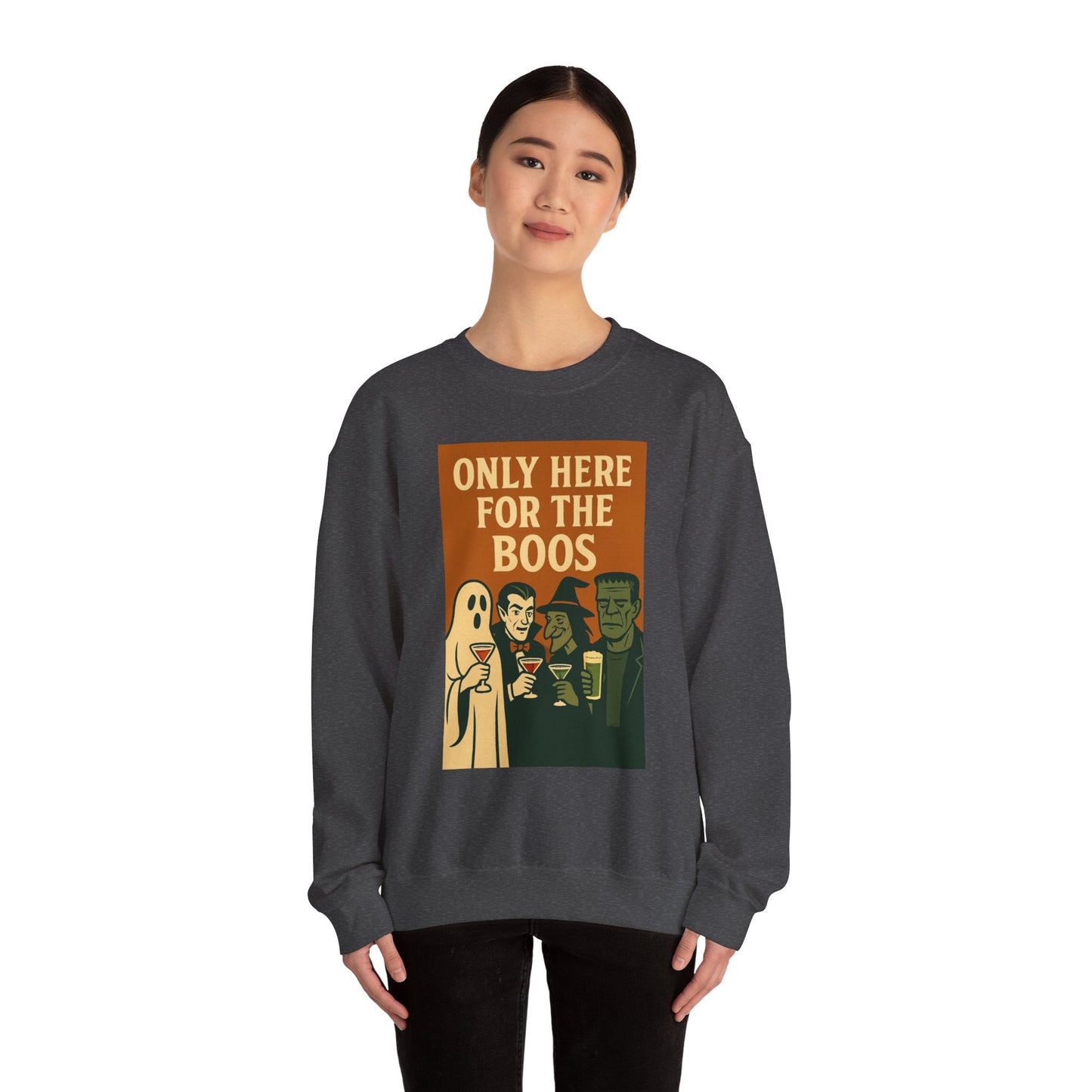 Adult's Unisex Only Here For The Boos Sweatshirt Crewneck
