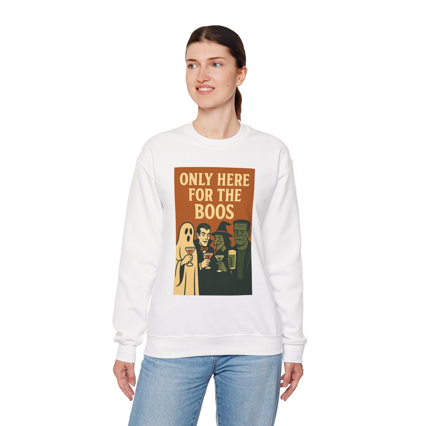 Adult's Unisex Only Here For The Boos Sweatshirt Crewneck