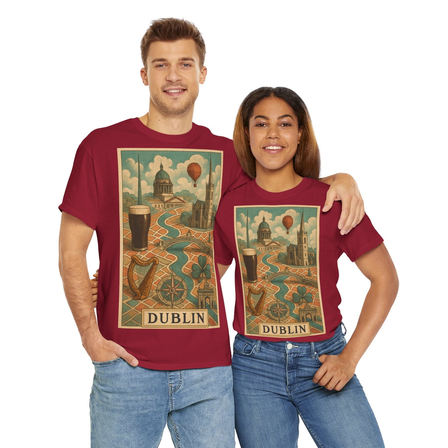 Adult Unisex Surreal Vintage Dublin Graphic Tee
