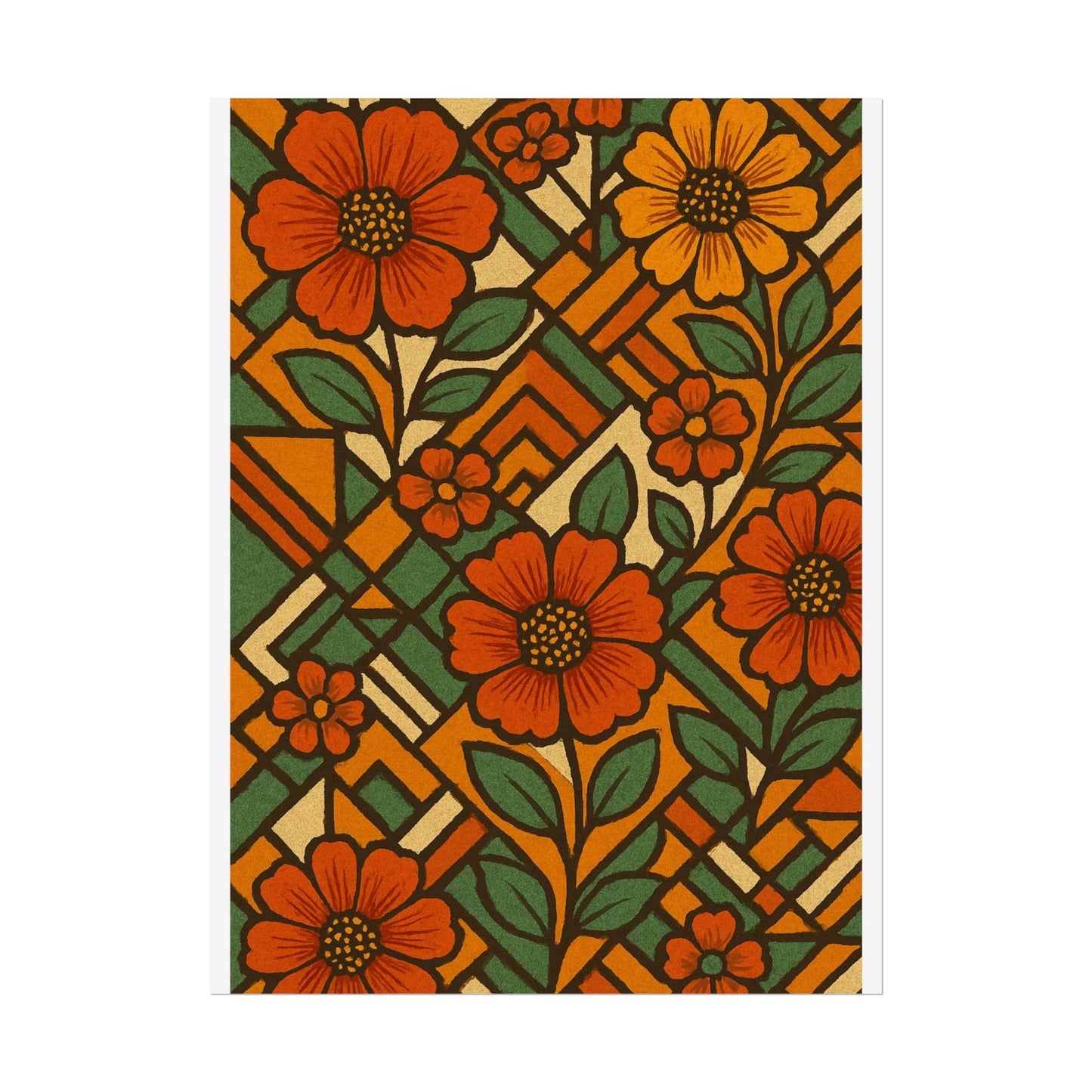 Geometrical Floral Print - Perfect For Home