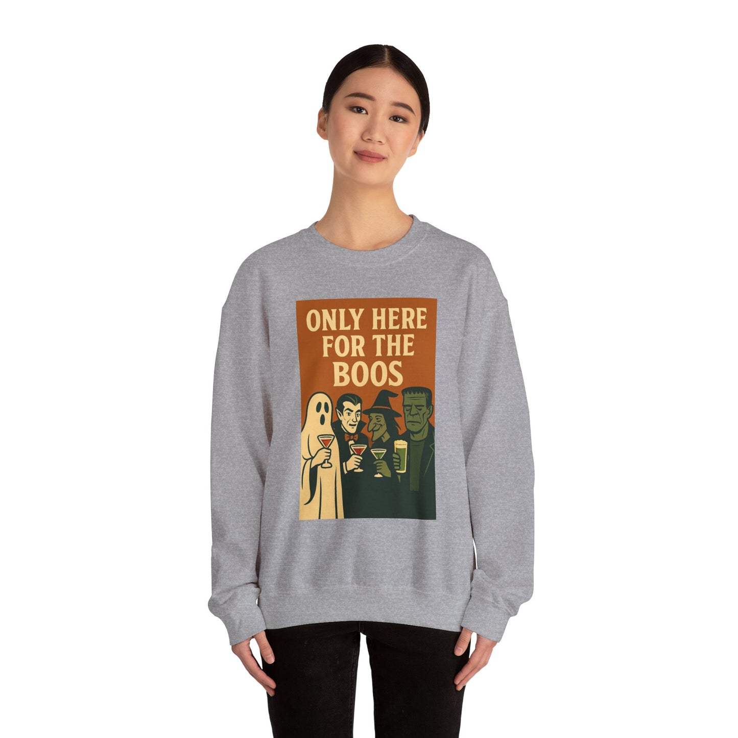 Adult's Unisex Only Here For The Boos Sweatshirt Crewneck