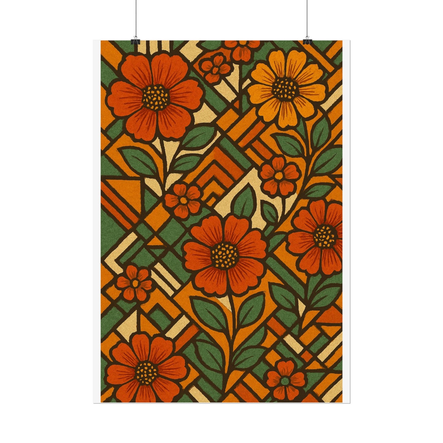 Geometrical Floral Print - Perfect For Home