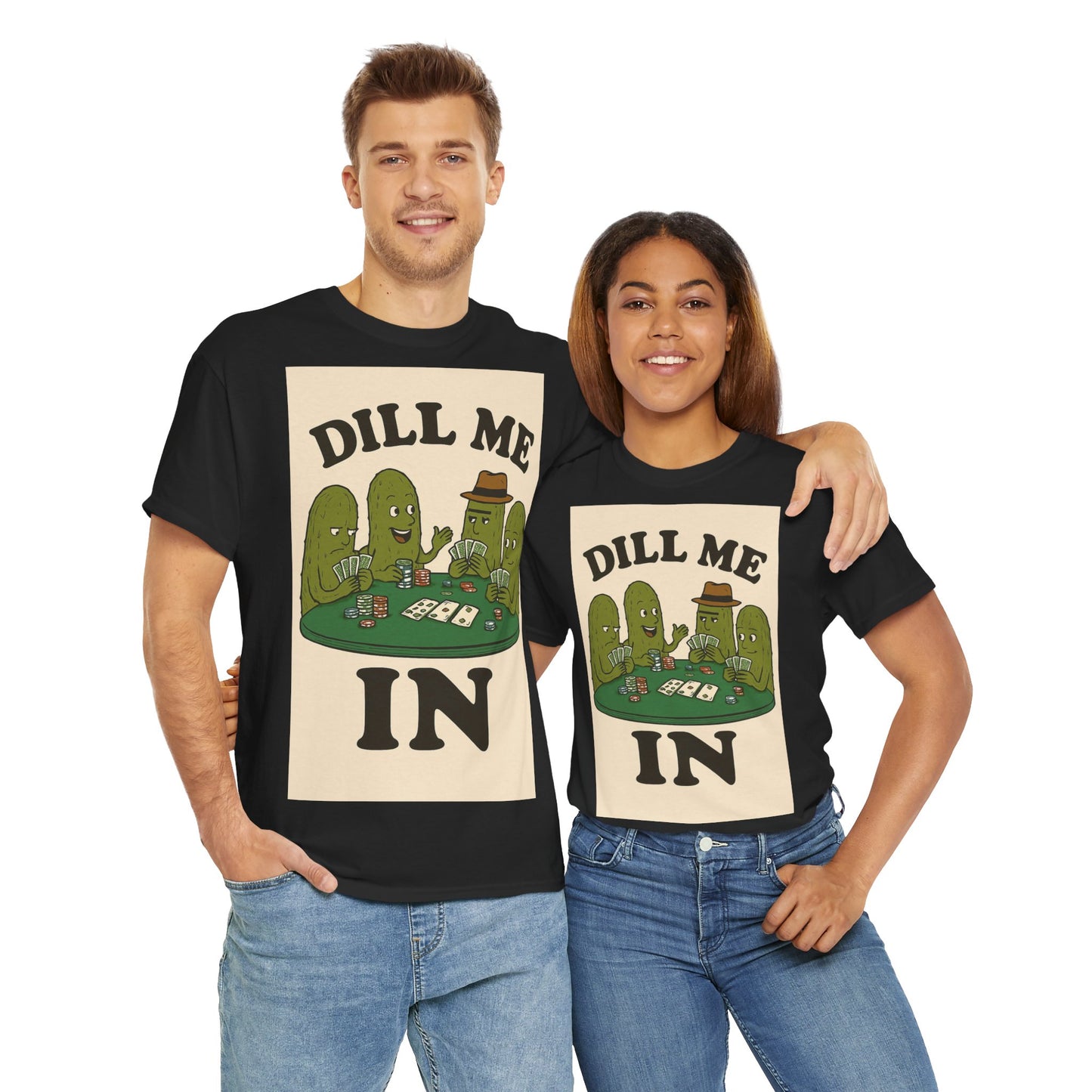 Dills Playing Poker Adult Unisex Tee