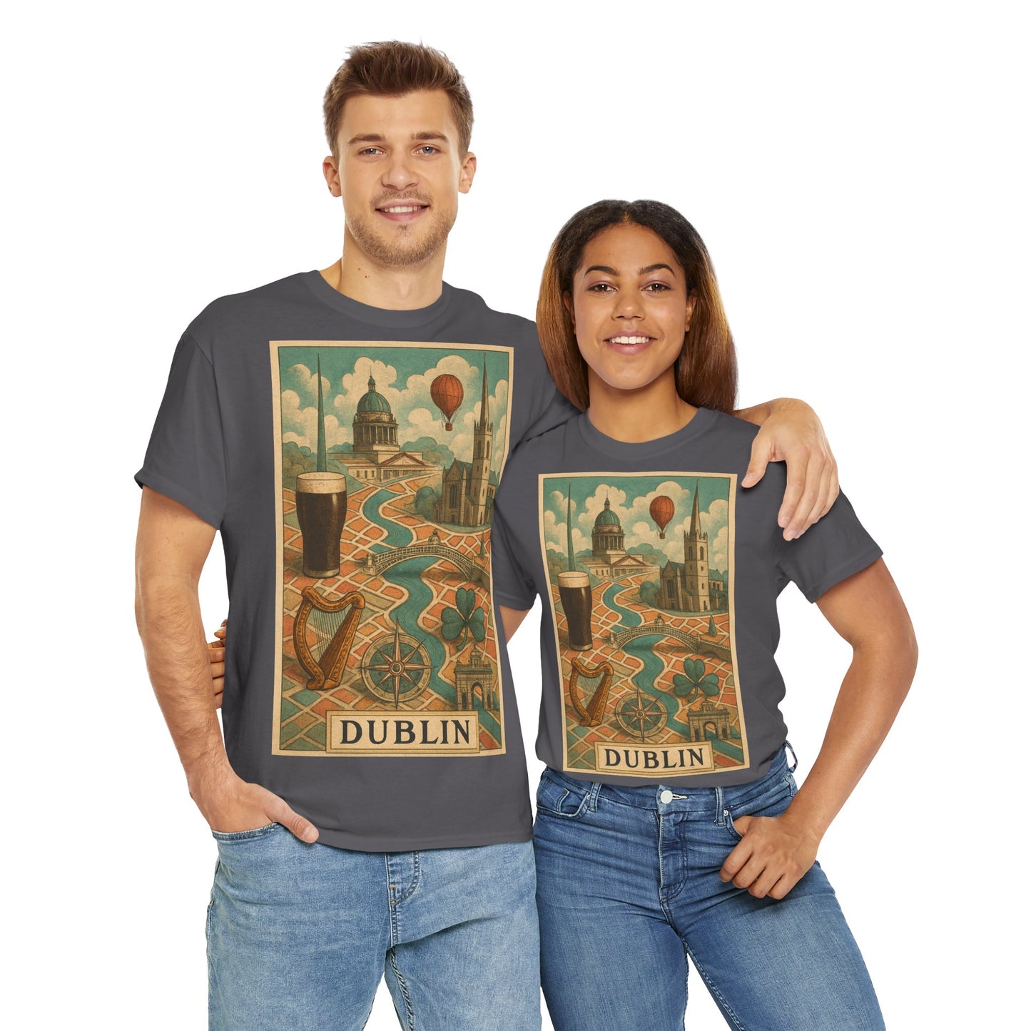Adult Unisex Surreal Vintage Dublin Graphic Tee