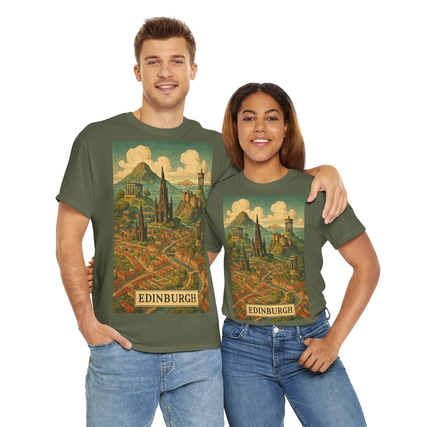 Adult Unisex Surreal Edinburgh Scenic Vintage Tee
