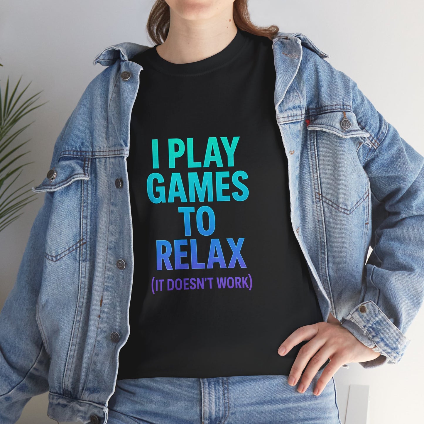 Relaxing Gamer T‑Shirt – "I Play Games to Relax (It Doesn't Work)"