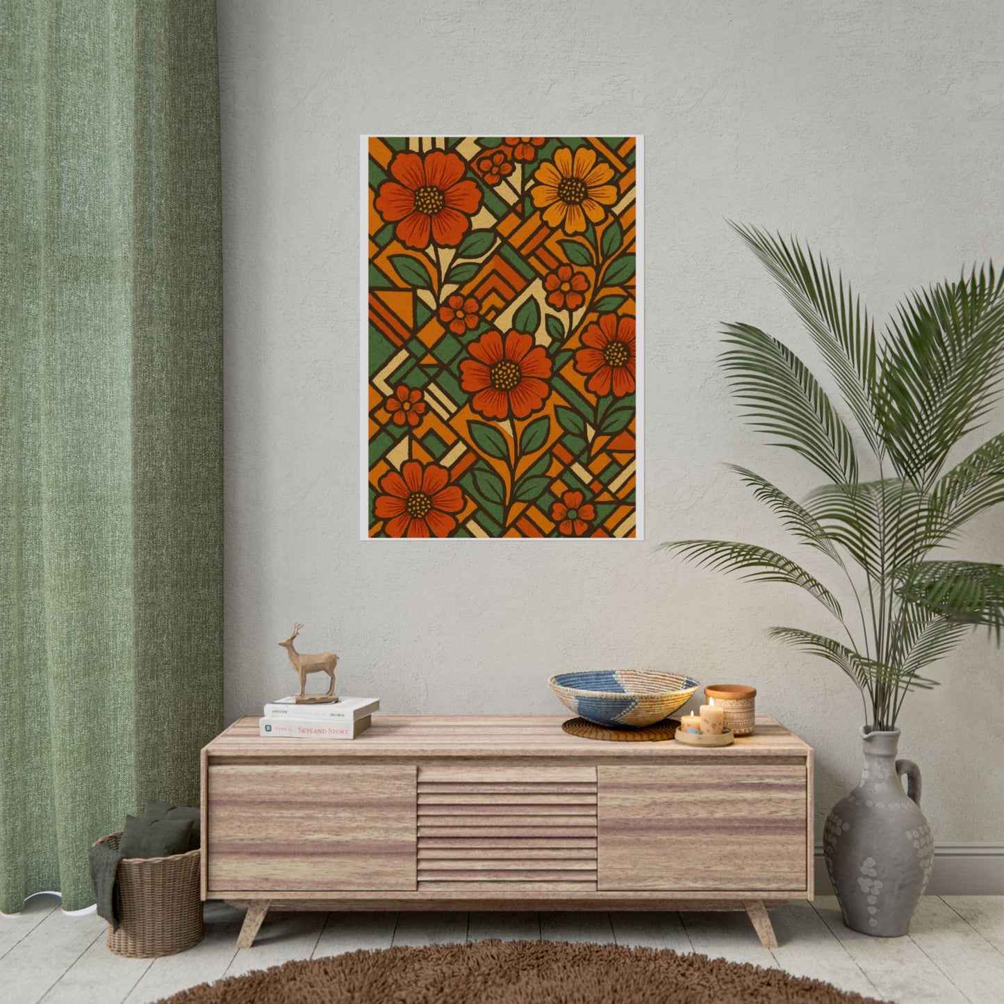 Geometrical Floral Print - Perfect For Home