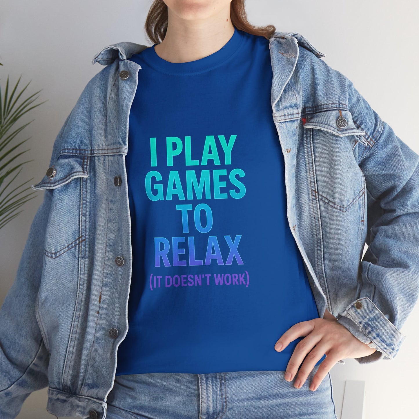 Relaxing Gamer T‑Shirt – "I Play Games to Relax (It Doesn't Work)"