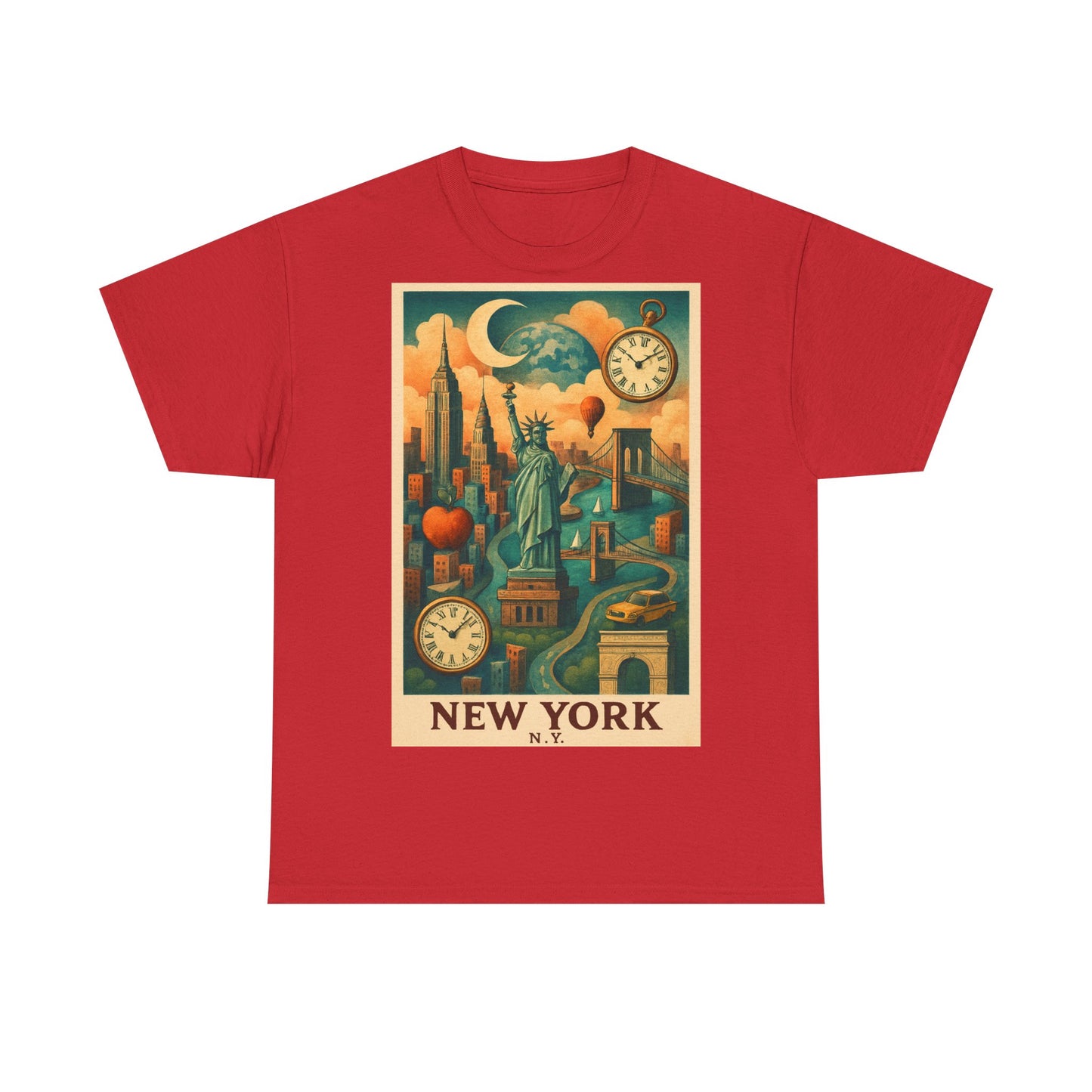 Adult Unisex Surreal Vintage New York Skyline Tee