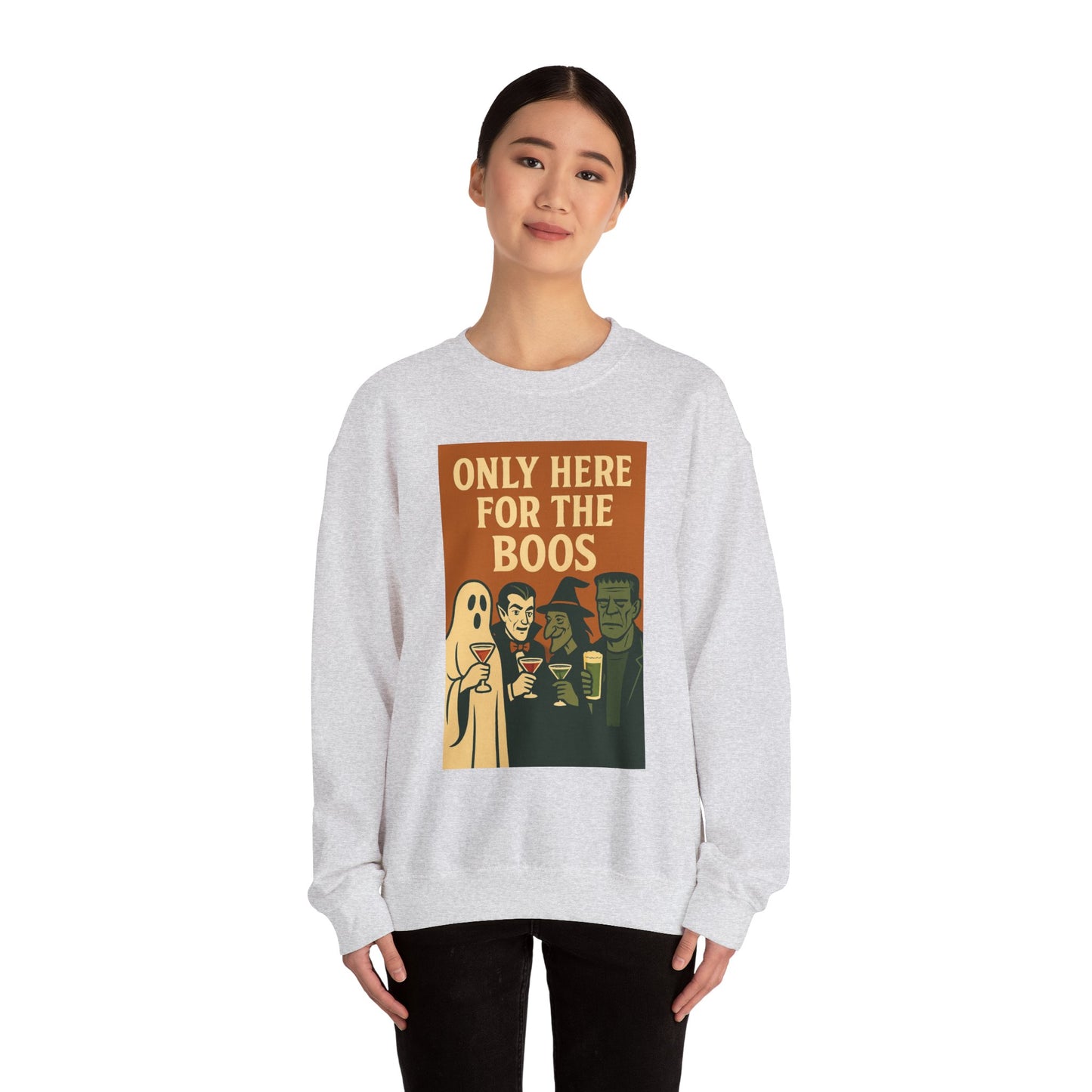 Adult's Unisex Only Here For The Boos Sweatshirt Crewneck