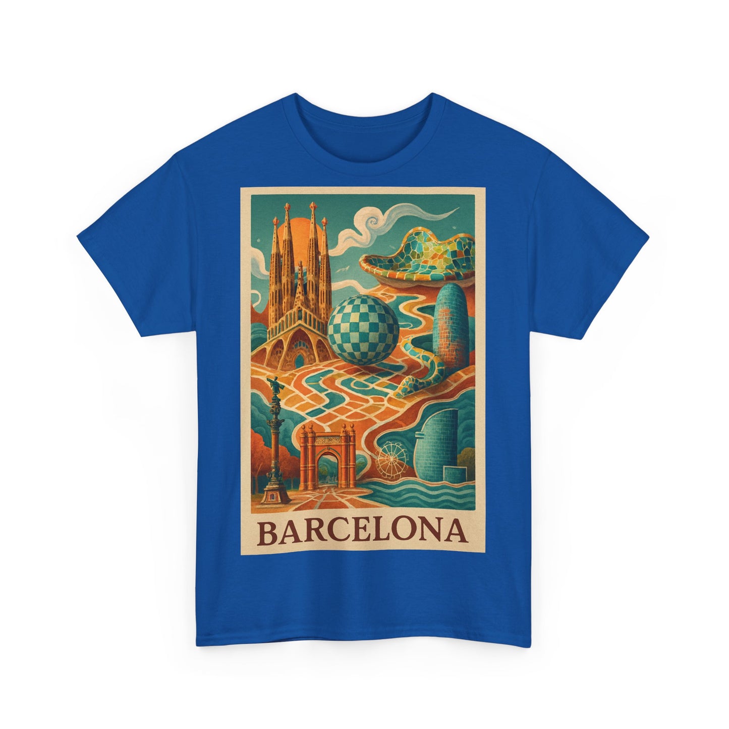 Adult Unisex Vintage Surreal Barcelona Graphic Tee
