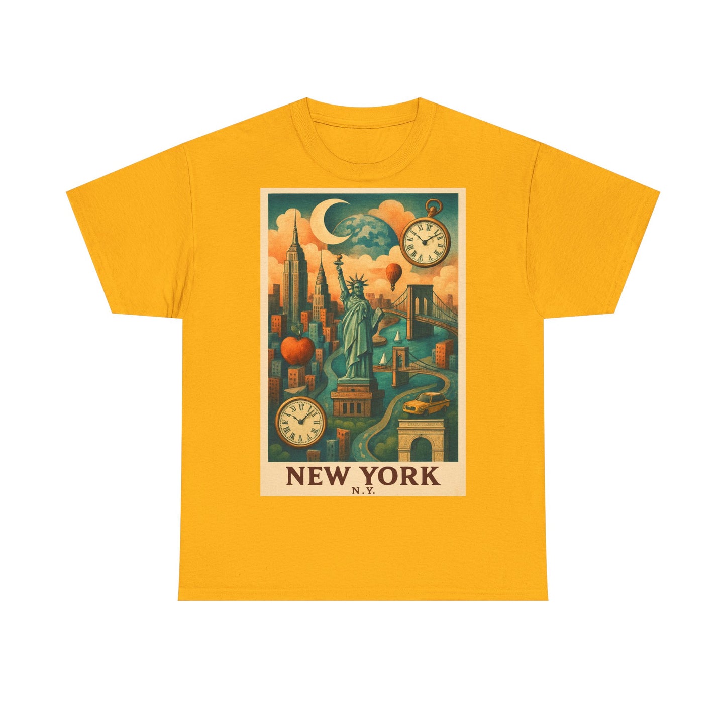 Adult Unisex Surreal Vintage New York Skyline Tee