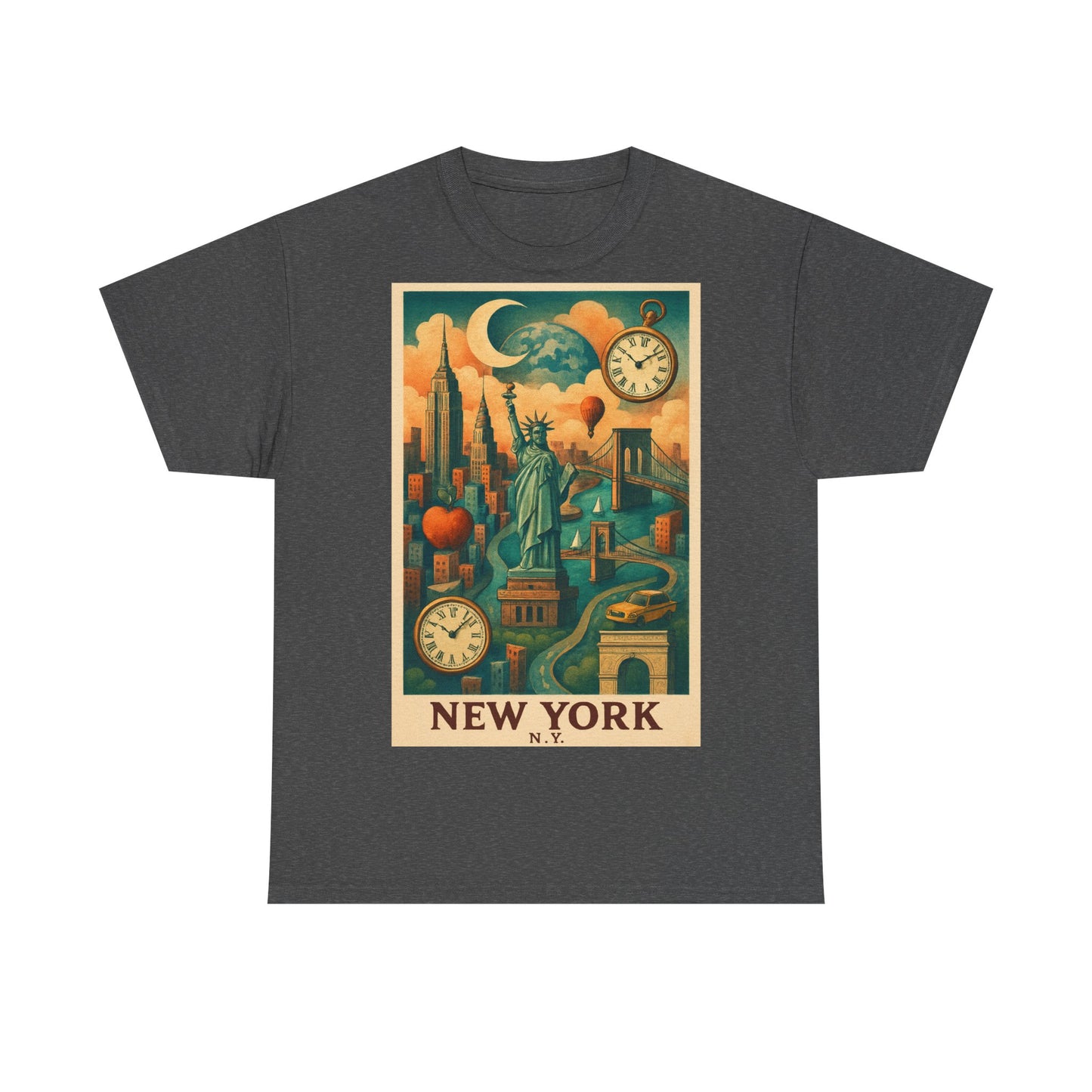 Adult Unisex Surreal Vintage New York Skyline Tee