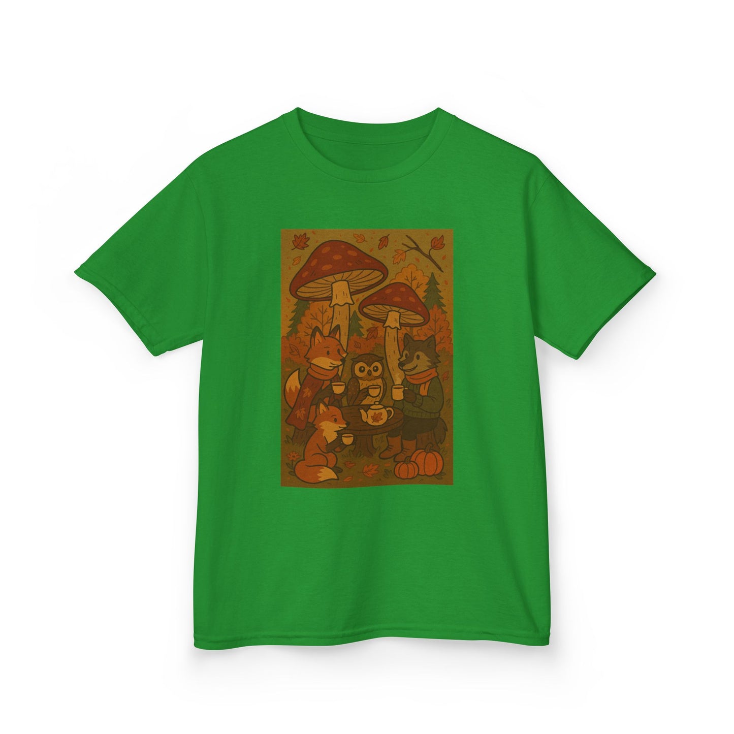 Autumn Whimsical Mushroom Tea Party Kids Tee
