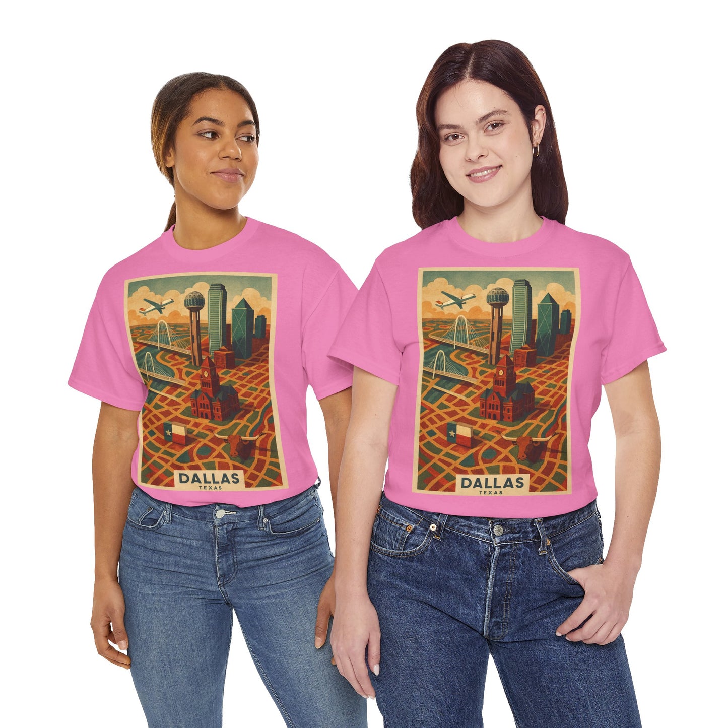 Adult Unisex Dallas Surreal Vintage Map Tee