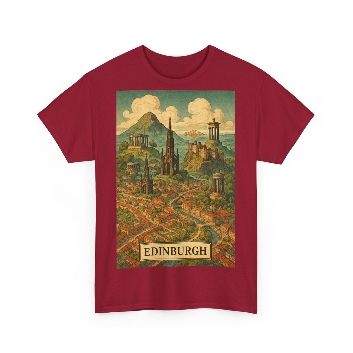Adult Unisex Surreal Edinburgh Scenic Vintage Tee