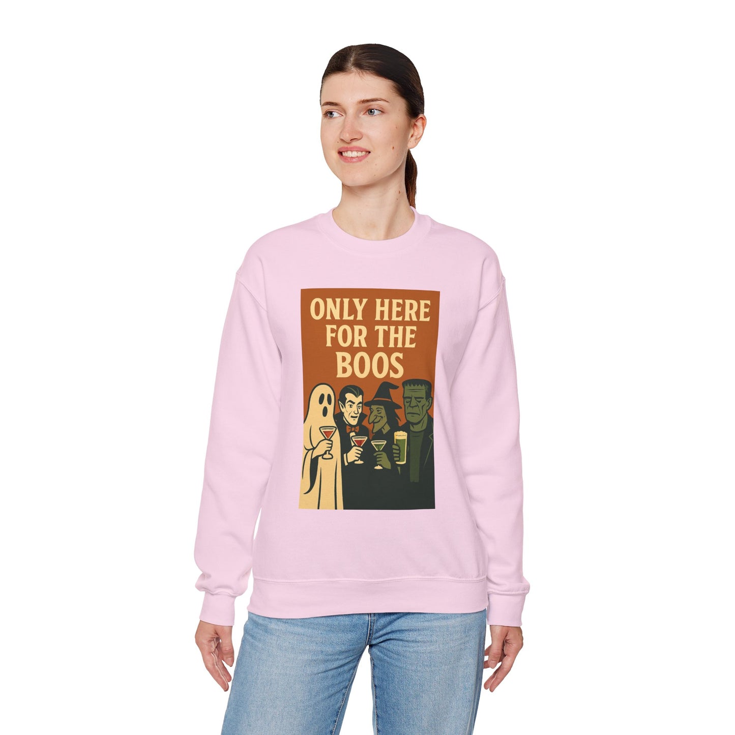 Adult's Unisex Only Here For The Boos Sweatshirt Crewneck