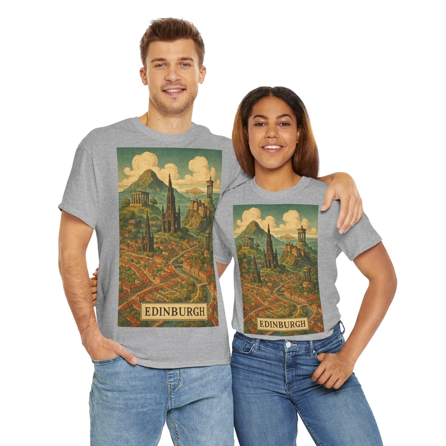 Adult Unisex Surreal Edinburgh Scenic Vintage Tee