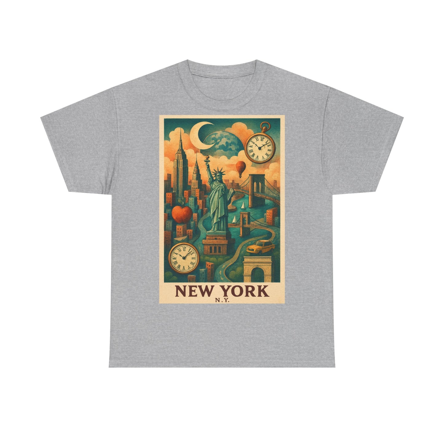 Adult Unisex Surreal Vintage New York Skyline Tee