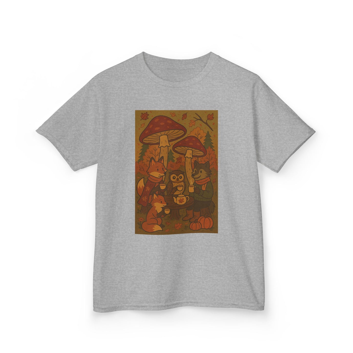 Autumn Whimsical Mushroom Tea Party Kids Tee