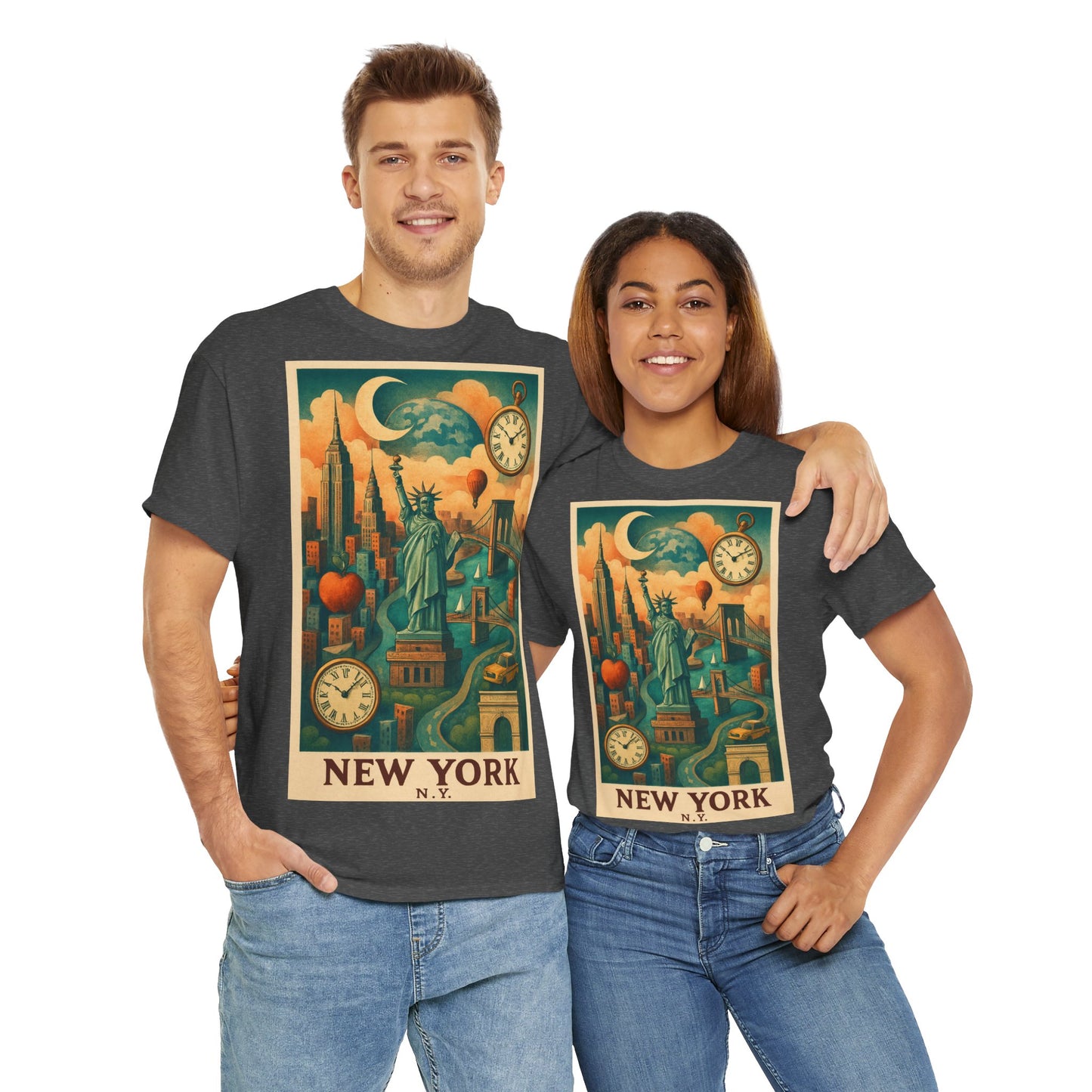 Adult Unisex Surreal Vintage New York Skyline Tee