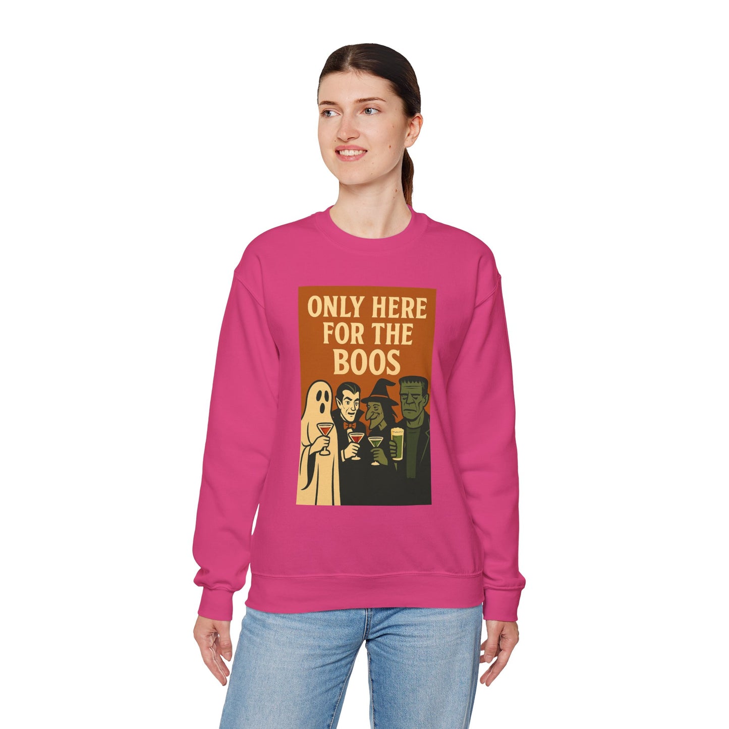 Adult's Unisex Only Here For The Boos Sweatshirt Crewneck