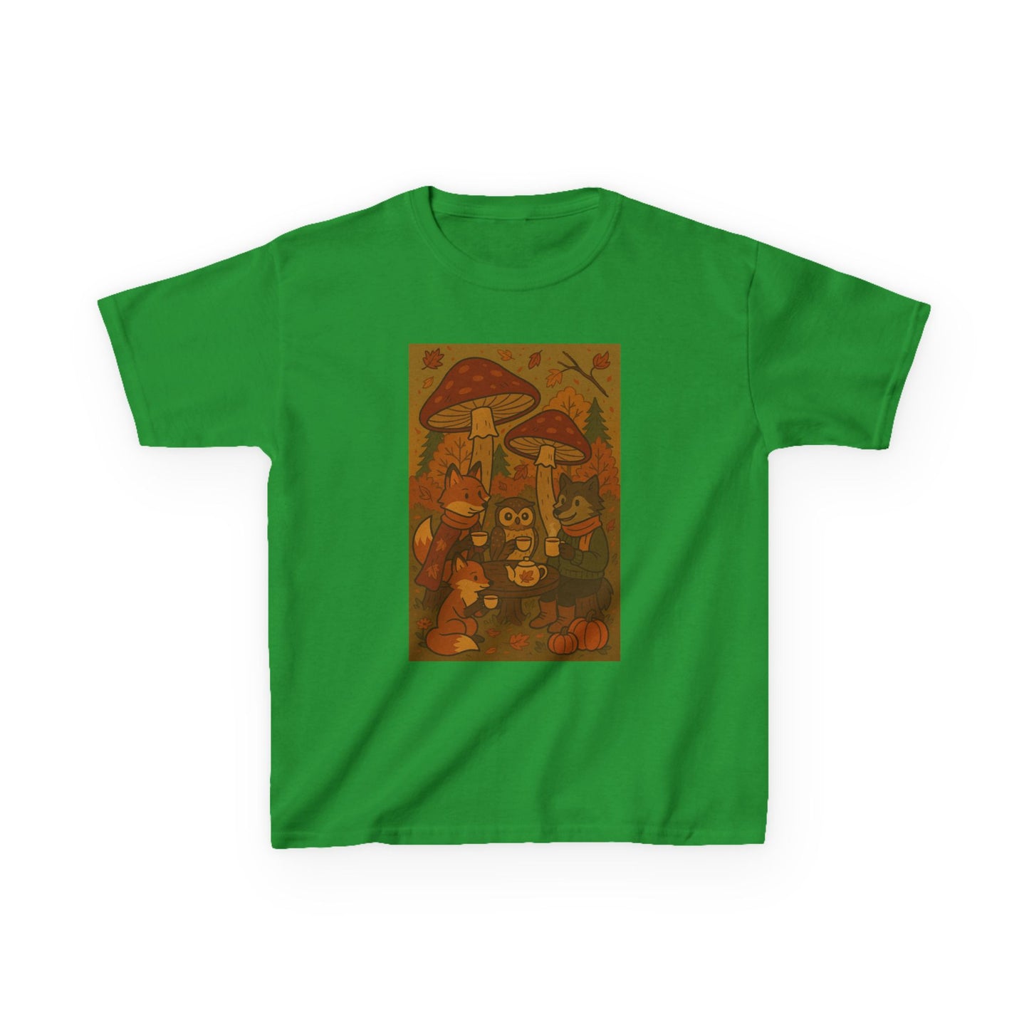 Autumn Whimsical Mushroom Tea Party Kids Tee