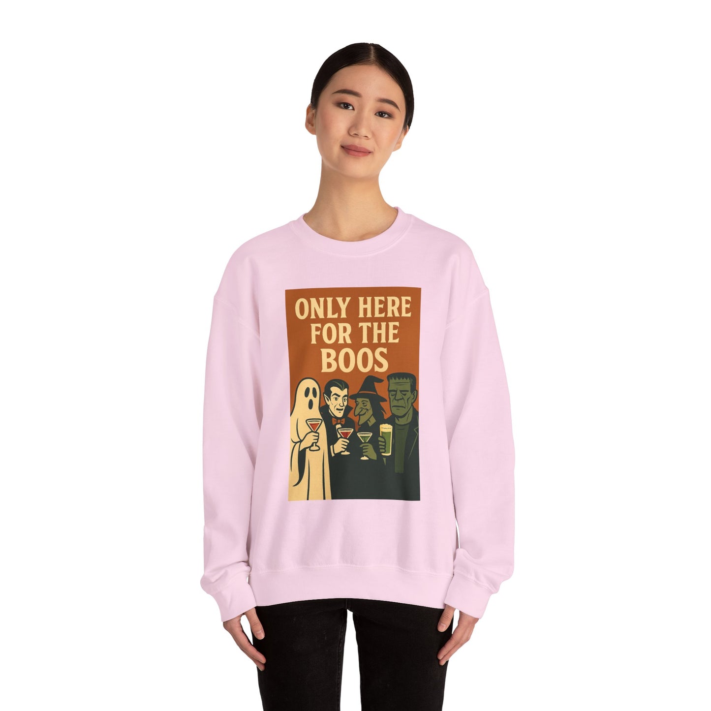 Adult's Unisex Only Here For The Boos Sweatshirt Crewneck