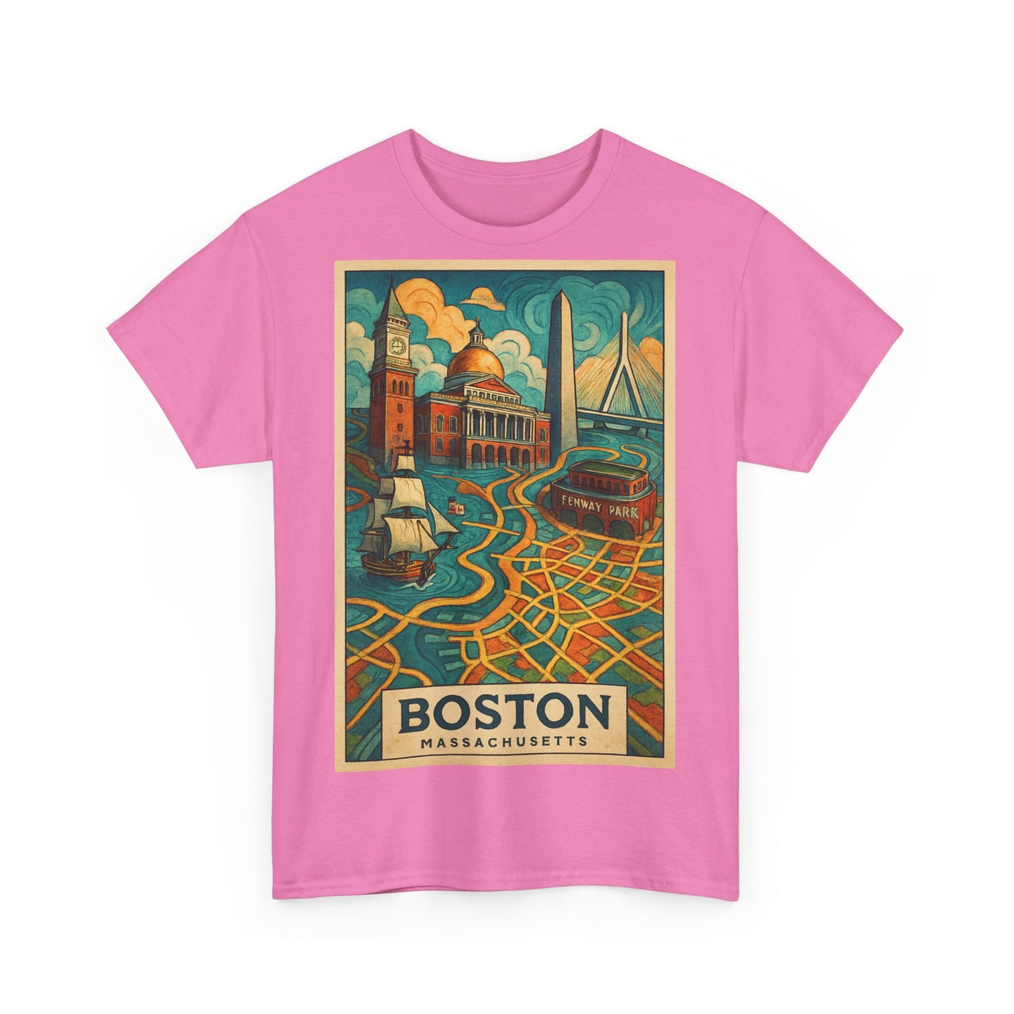 Adult Unisex Boston Surreal Travel Art Tee