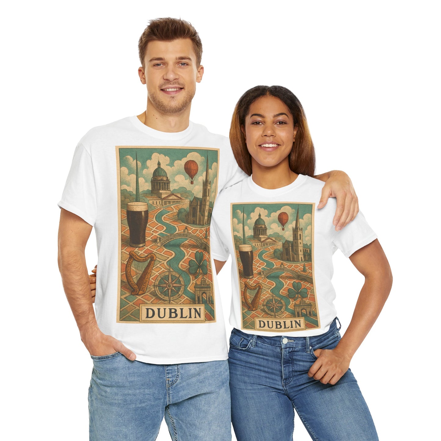 Adult Unisex Surreal Vintage Dublin Graphic Tee