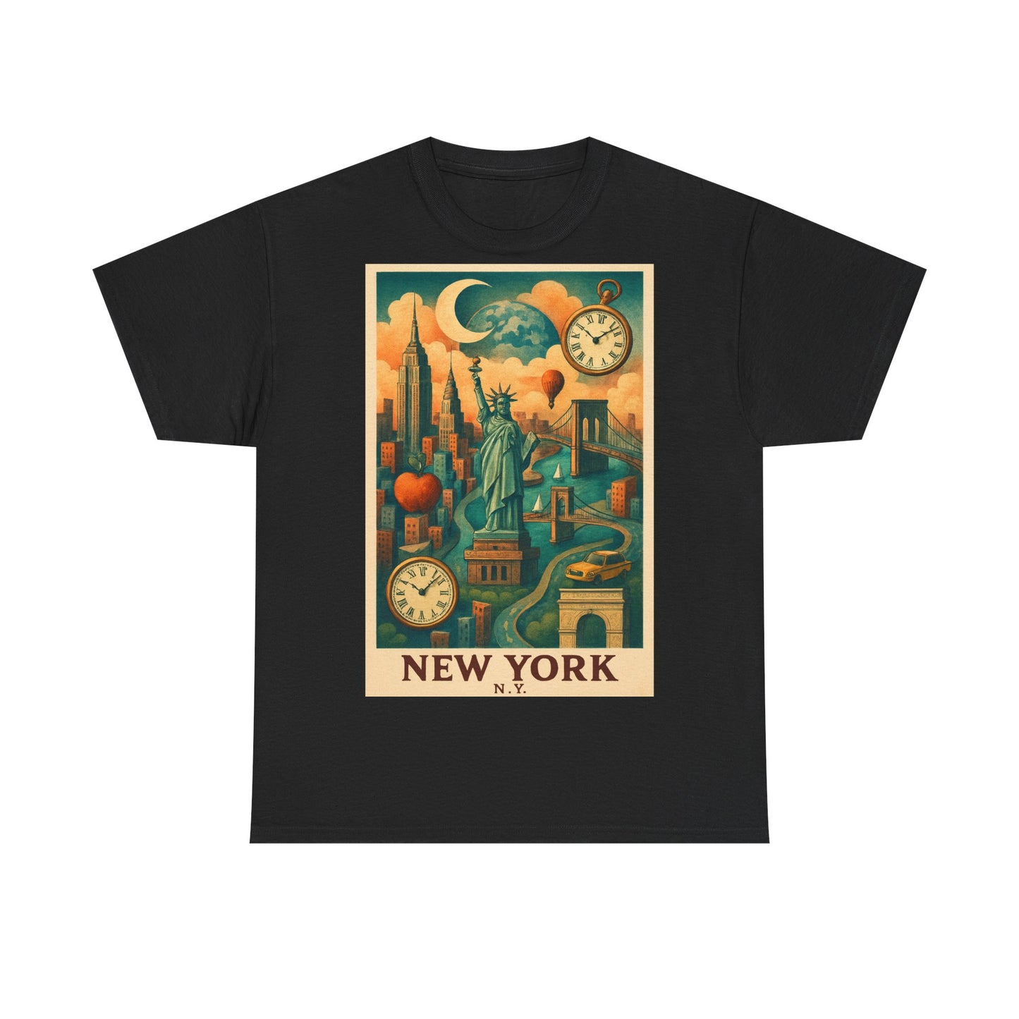 Adult Unisex Surreal Vintage New York Skyline Tee