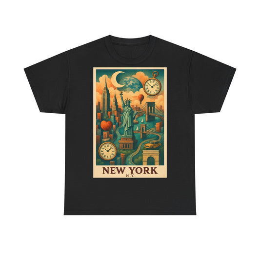 Adult Unisex Surreal Vintage New York Skyline Tee