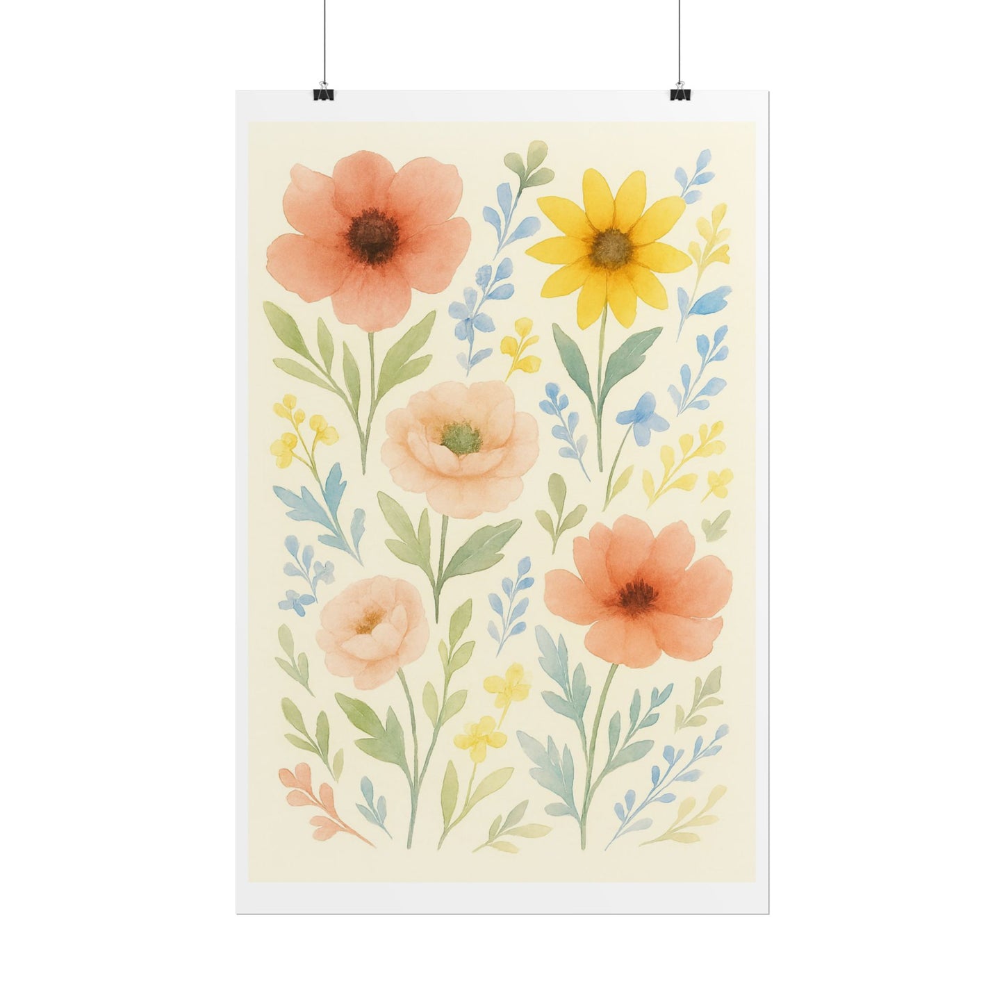 Vintage Watercolour Floral Art