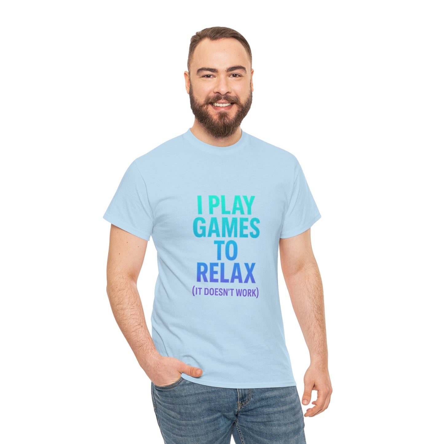 Relaxing Gamer T‑Shirt – "I Play Games to Relax (It Doesn't Work)"