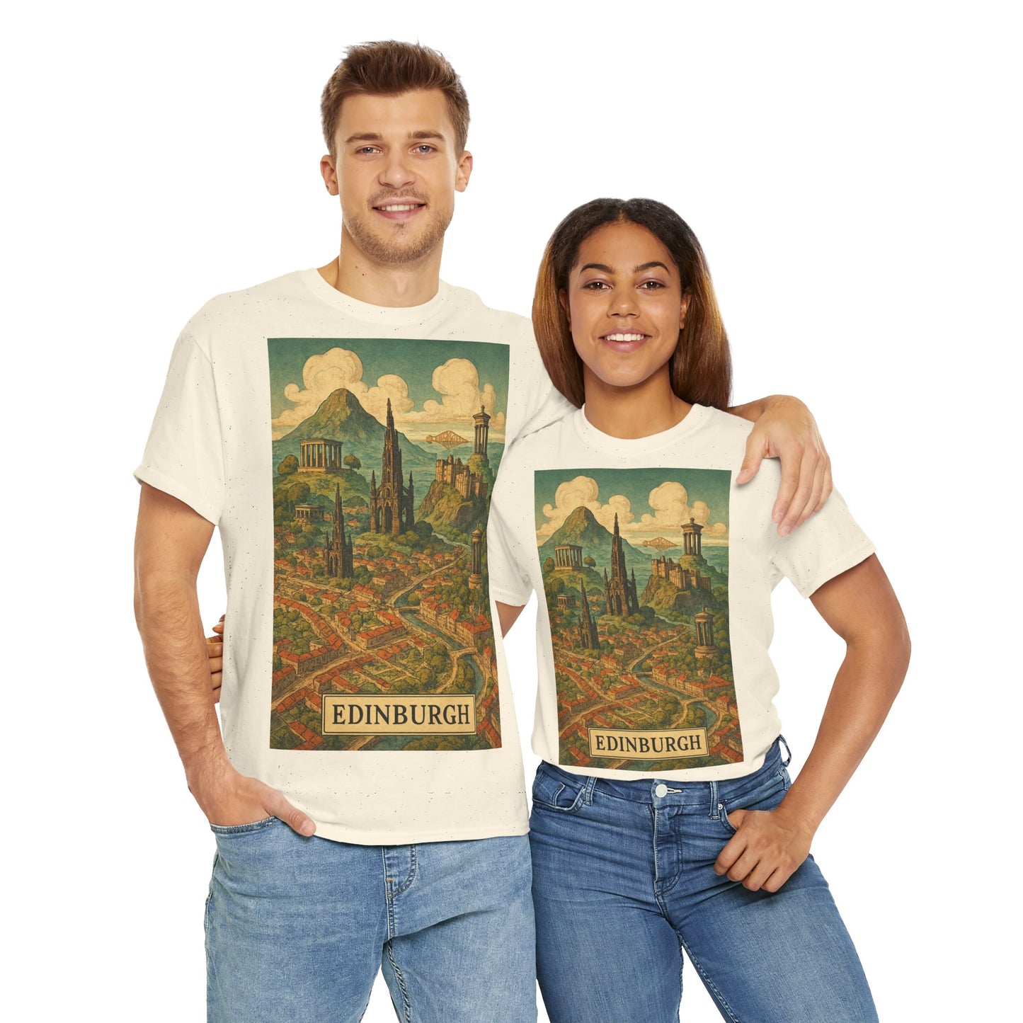 Adult Unisex Surreal Edinburgh Scenic Vintage Tee