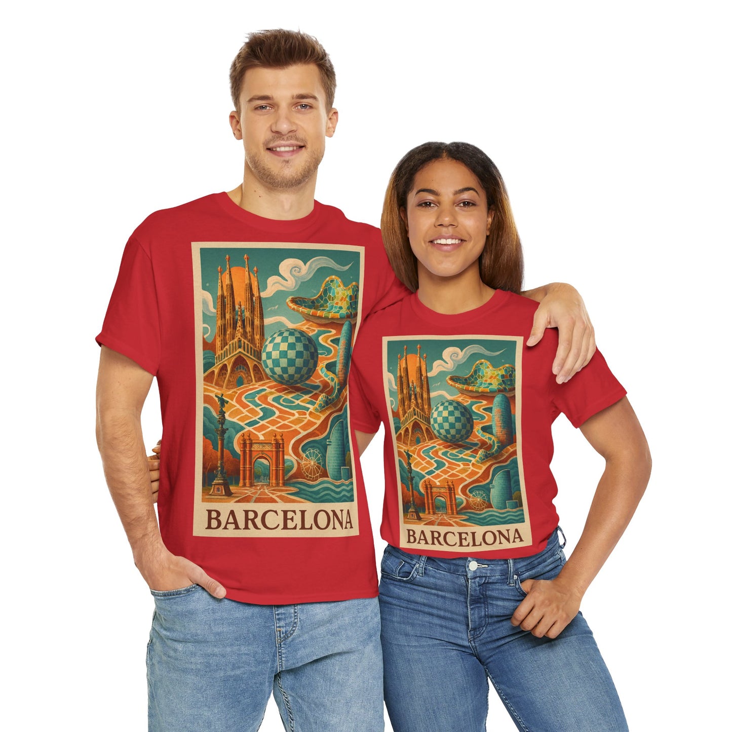 Adult Unisex Vintage Surreal Barcelona Graphic Tee