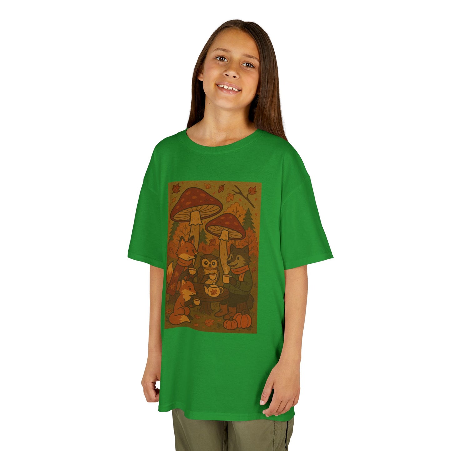 Autumn Whimsical Mushroom Tea Party Kids Tee