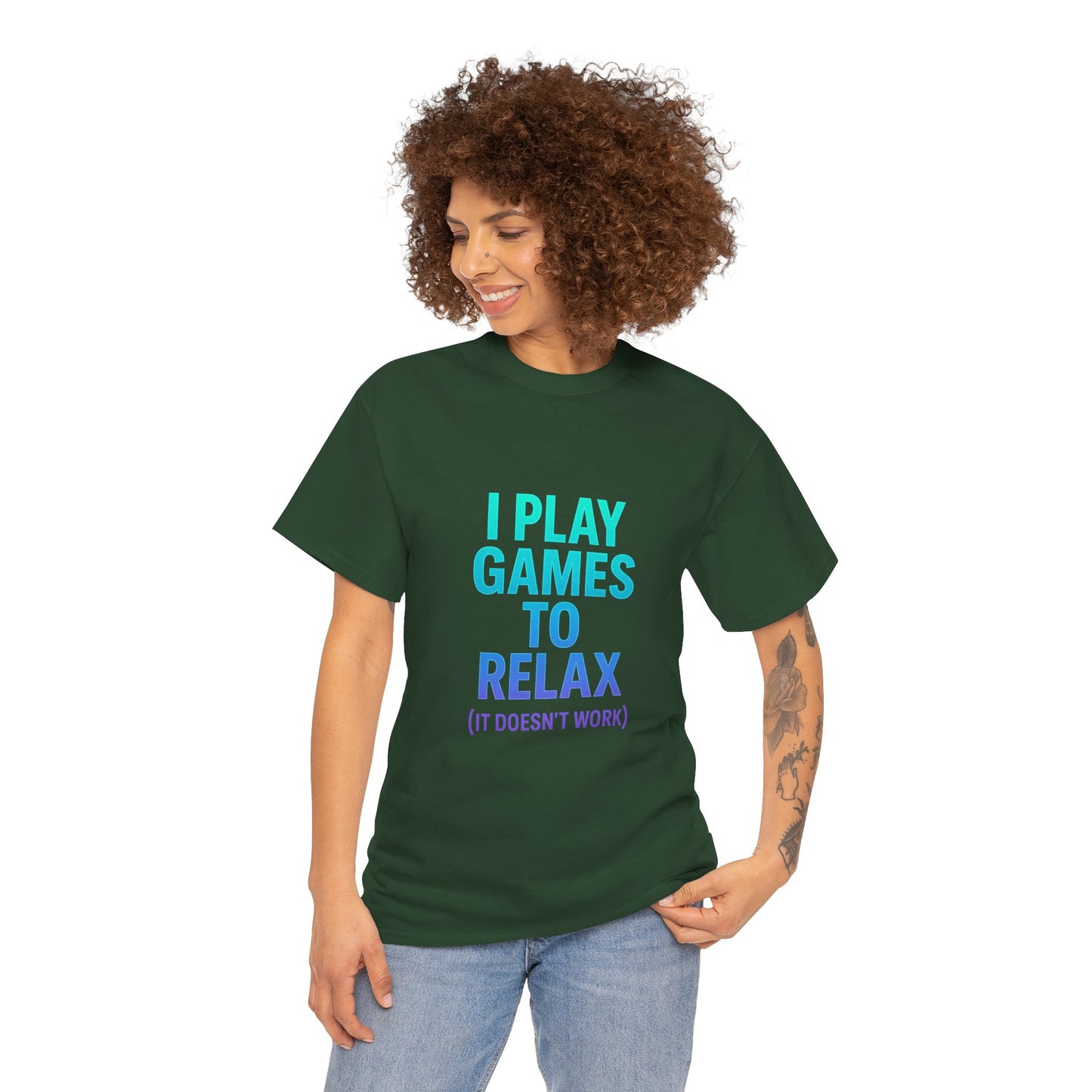 Relaxing Gamer T‑Shirt – "I Play Games to Relax (It Doesn't Work)"