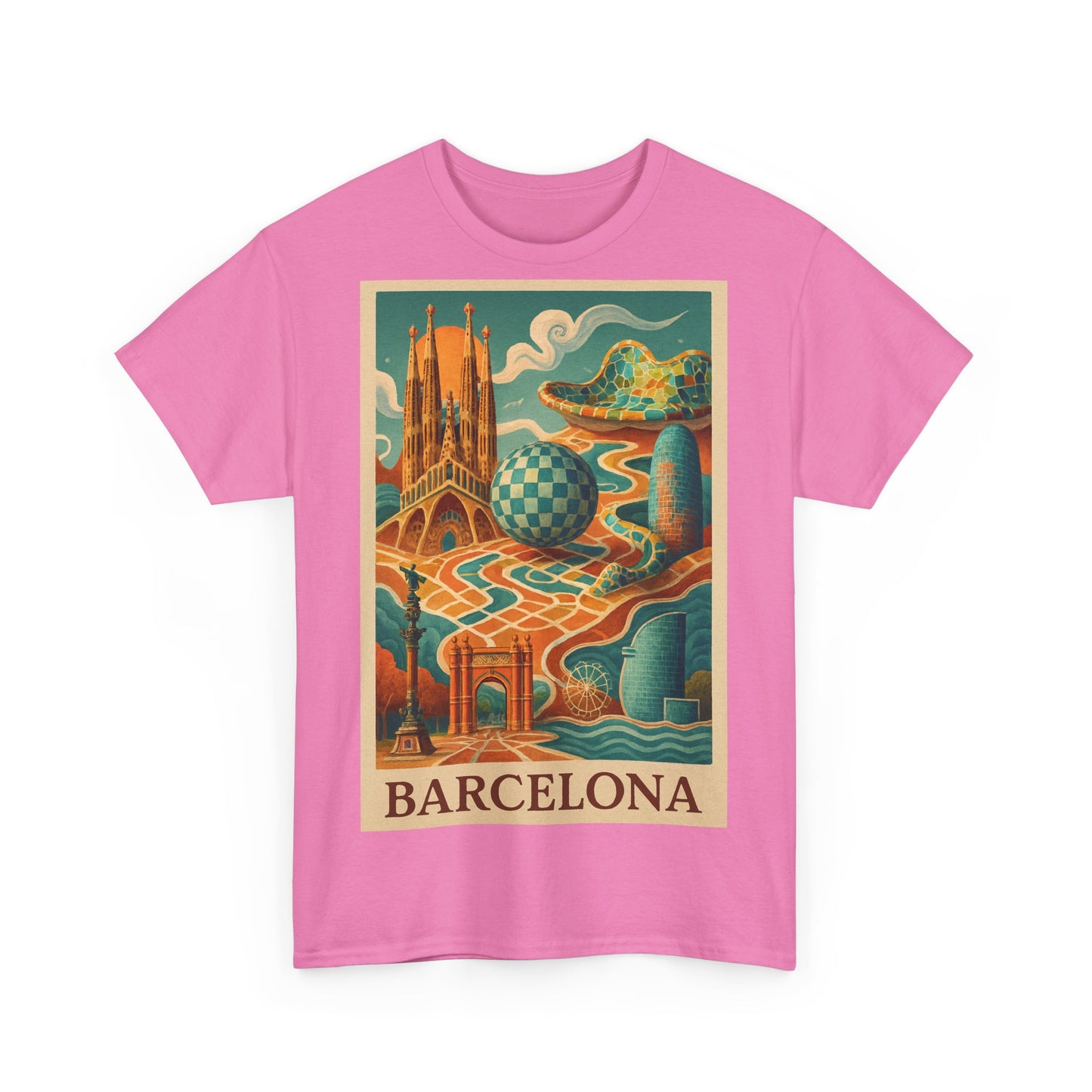 Adult Unisex Vintage Surreal Barcelona Graphic Tee