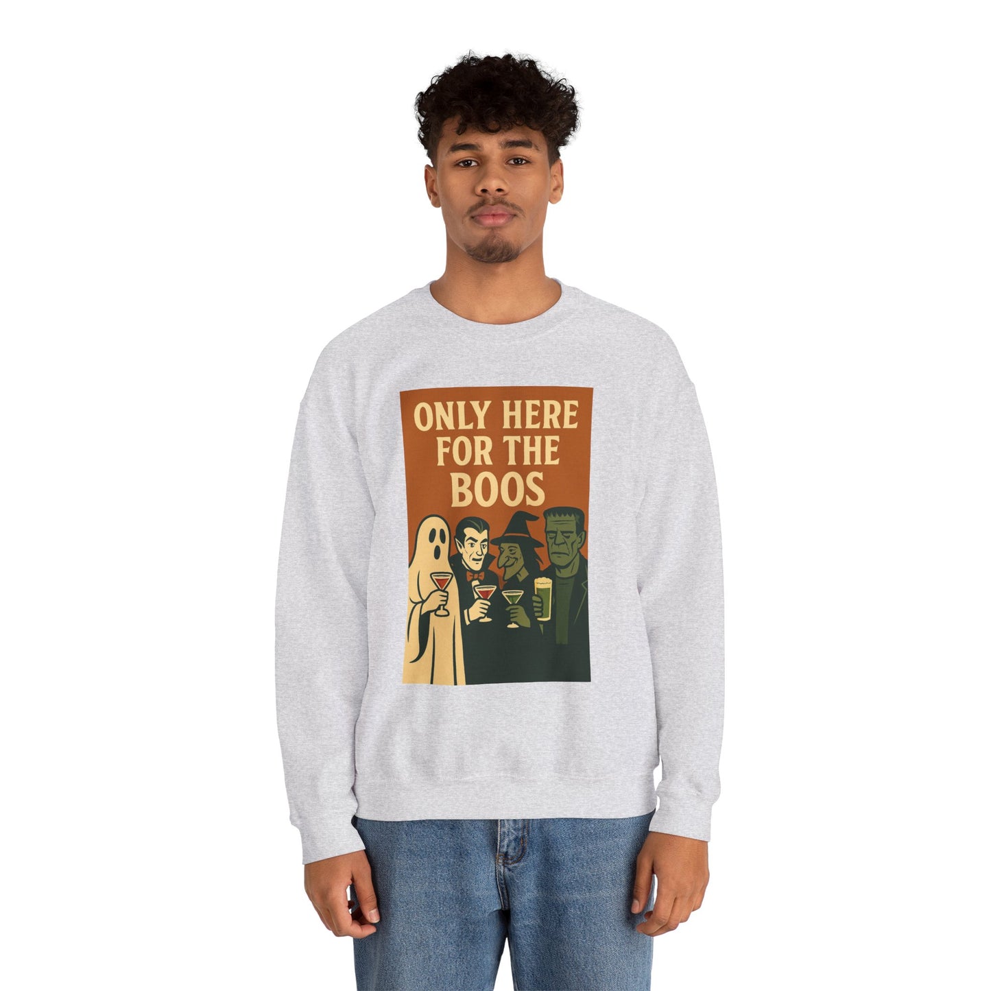 Adult's Unisex Only Here For The Boos Sweatshirt Crewneck