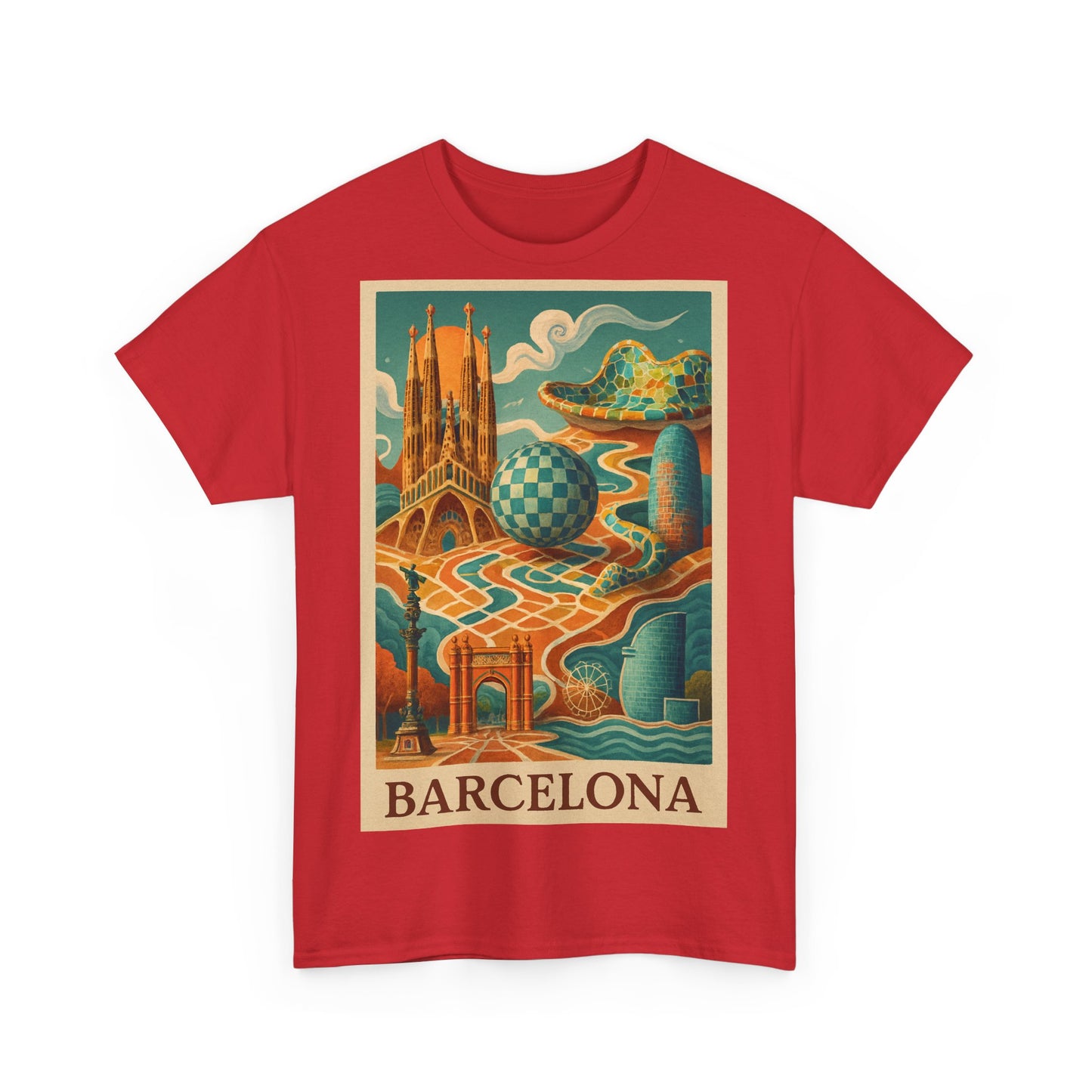 Adult Unisex Vintage Surreal Barcelona Graphic Tee