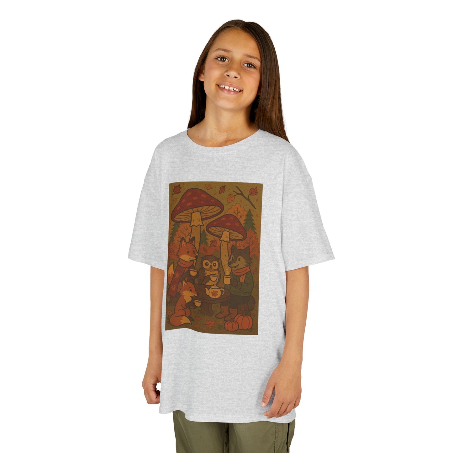 Autumn Whimsical Mushroom Tea Party Kids Tee
