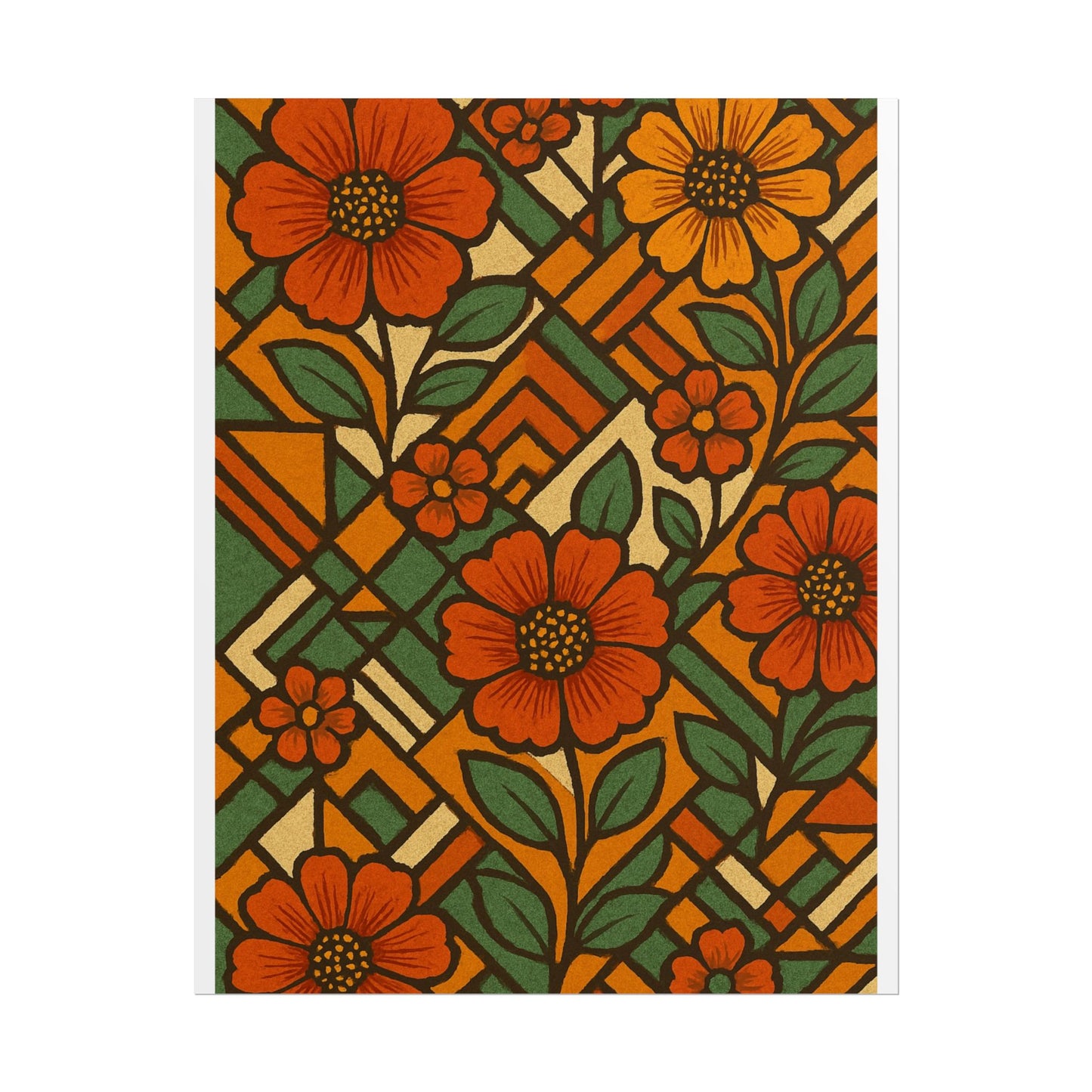 Geometrical Floral Print - Perfect For Home