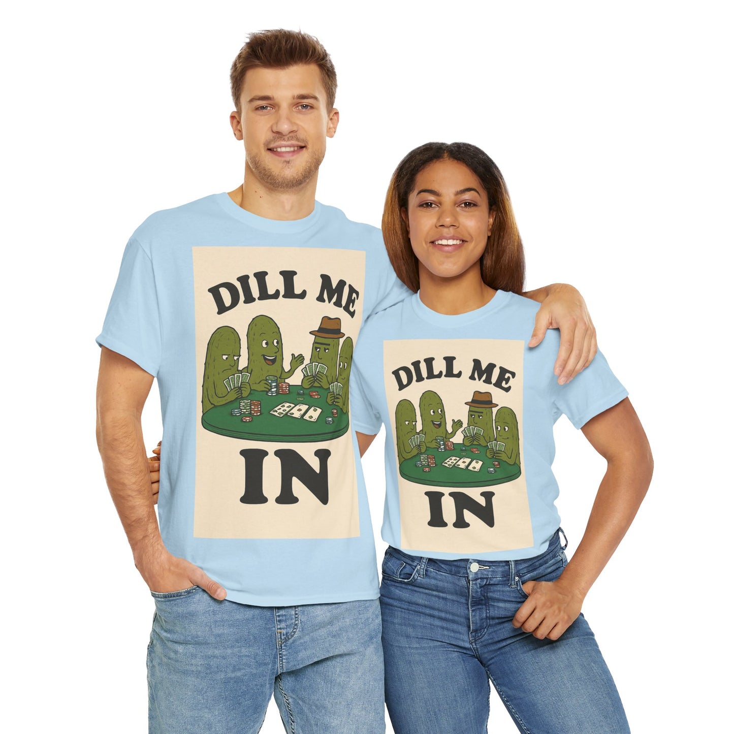 Dills Playing Poker Adult Unisex Tee
