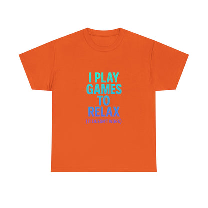 Relaxing Gamer T‑Shirt – "I Play Games to Relax (It Doesn't Work)"