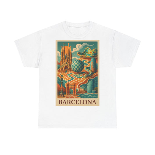 Adult Unisex Vintage Surreal Barcelona Graphic Tee