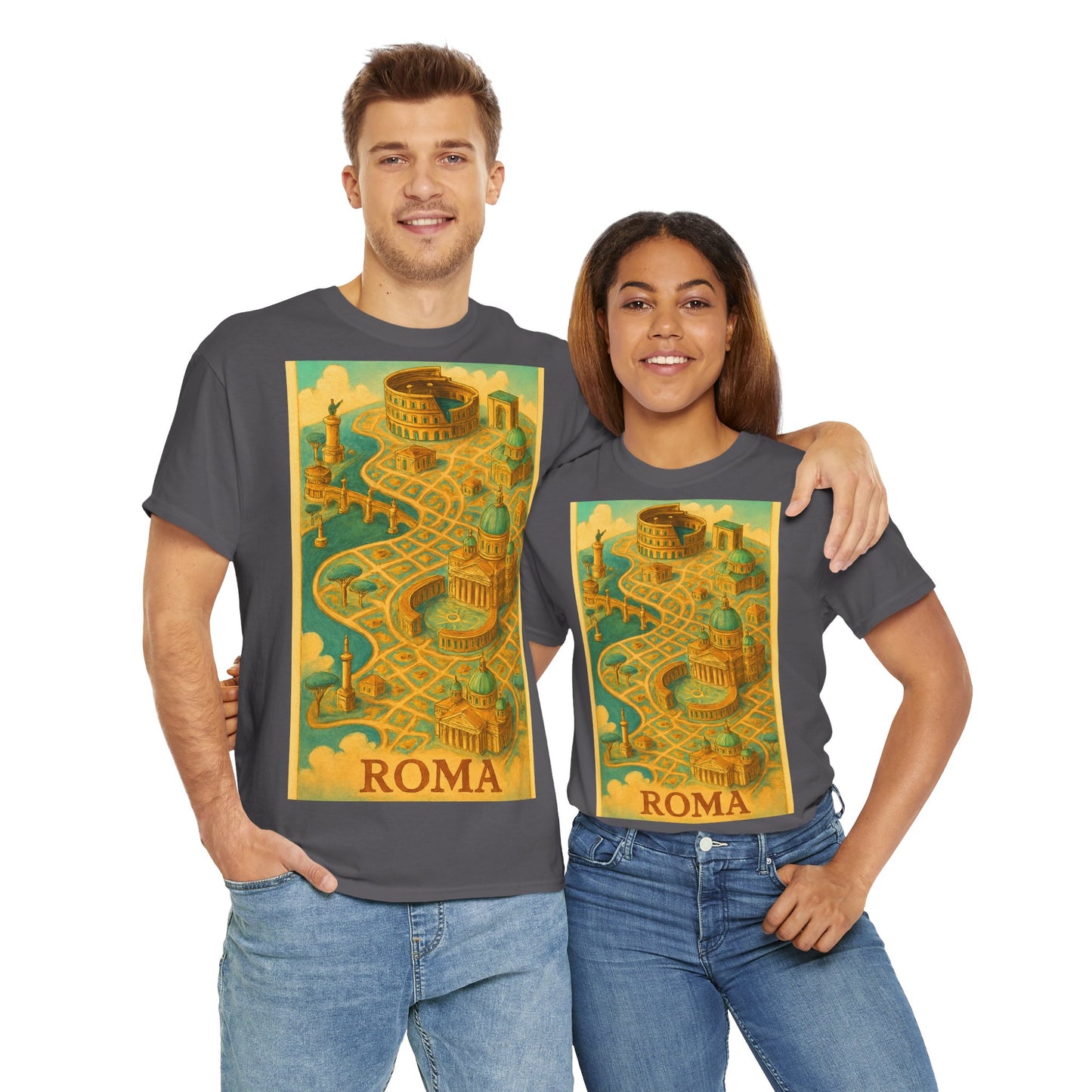 Adult Unisex Surreal Vintage Roma Map Tee